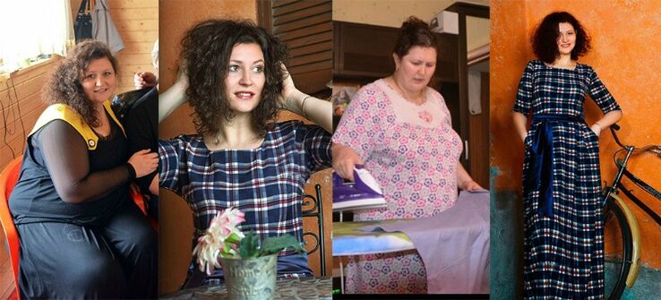 Wanita sebelum dan selepas mengikuti diet Dukan